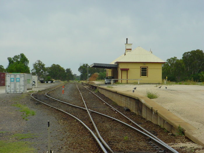 
The view looking north along the broad gauge platform.

