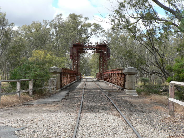 The view of the bridge for south-bound trains.