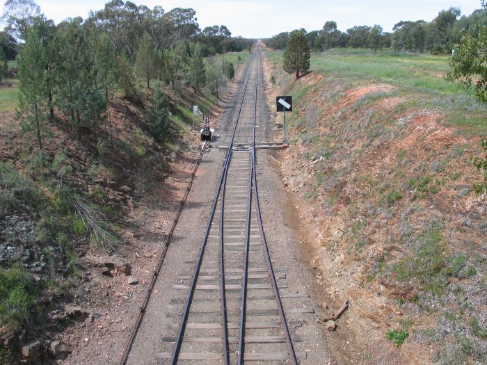 The entrance to the yard, looking south.