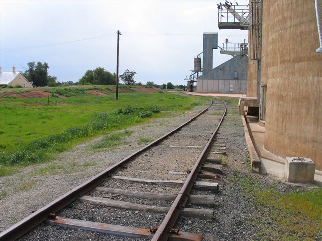 The view looking north along the silo siding.