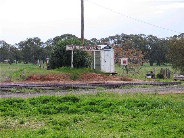 The remains of the station, complete with lever frame and nameboard.