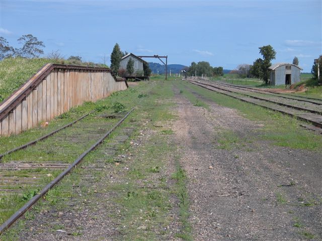 The view looking south along the goods siding,