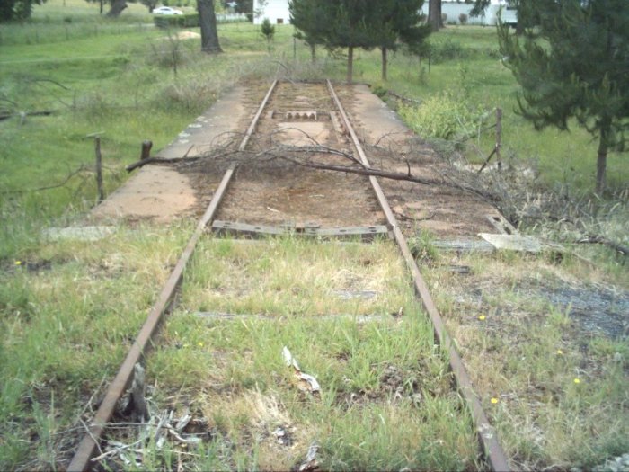 A view of the turntable from the station end. The former engine shed was beyond the turntable.