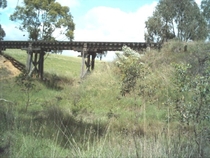 This timber bridge just out of Tumbarumba towards Wagga is still visible from the main road.