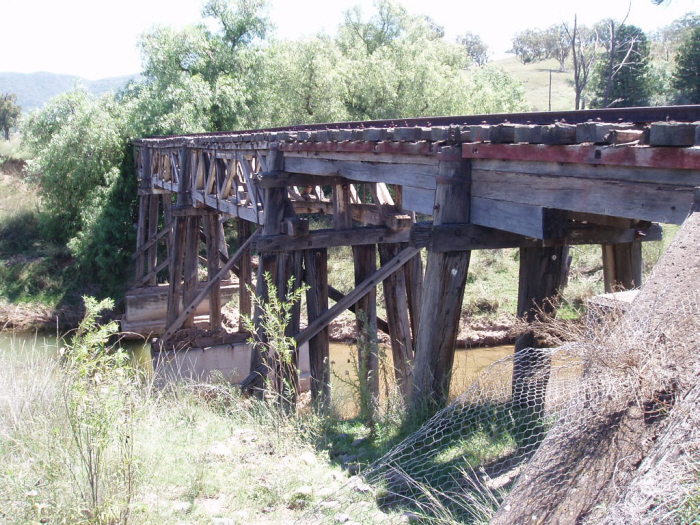 An old timber bridge just south of Upper Manilla, looking towards Tamworth.