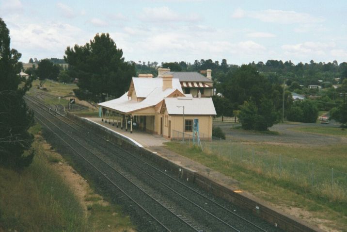 
A view of Uralla Station, with yard remains in the background.
