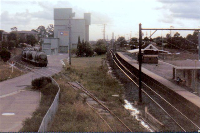 The view looking west towards the station and the Southern Portland Cement sidings.