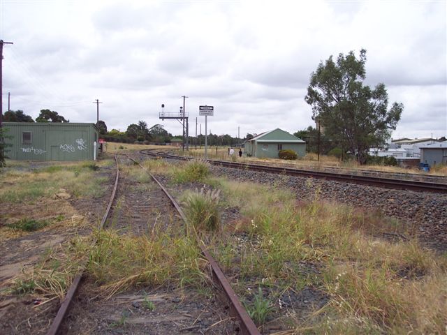 
The approach of the former Tumbarumba line into the yard.
