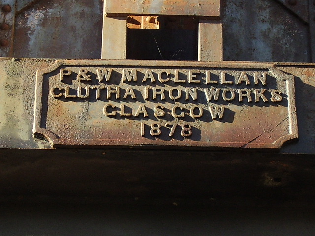 The manufacturer's name plate on the superstructure of the Murrumbidgee River Bridge.