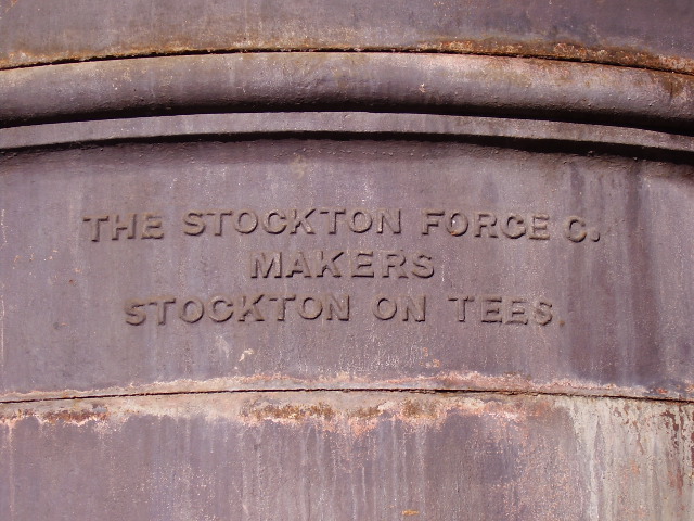 The manufacturer's name on the piers of the Murrumbidgee River Bridge.