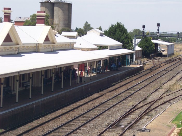 A view looking down in an easterly direction over the station.