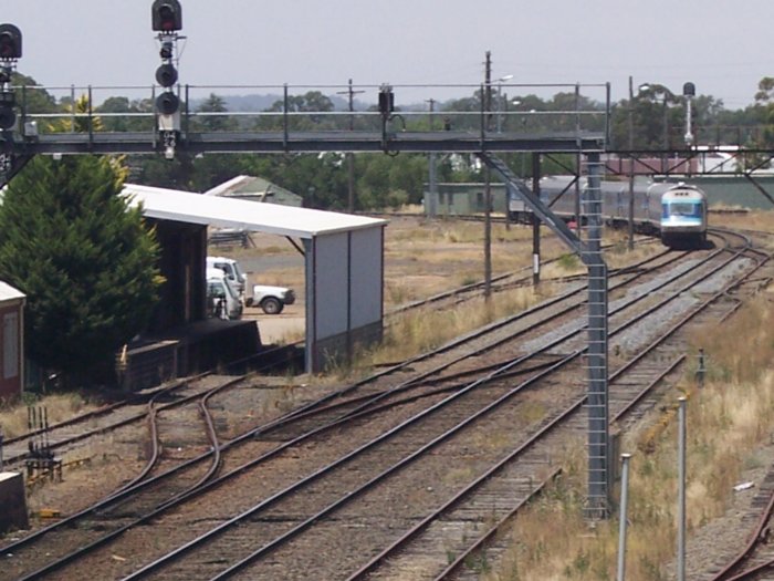 The covered goods platform at the eastern end of the yard.
