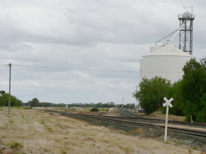 The silos and siding at the eastern end of the yard.