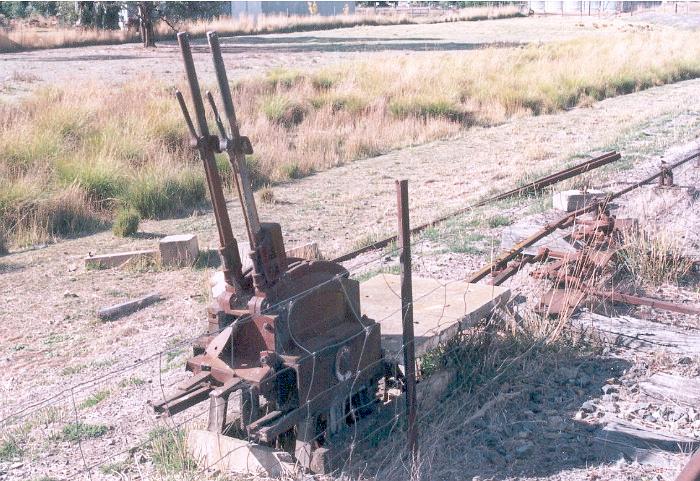 Close-up of 'C' frame and interlocking at the Corowa end of the yards.
