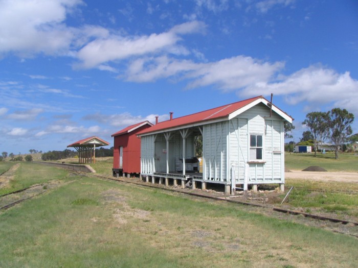 A view of the goods shed at the northern end of the transhipping platform.