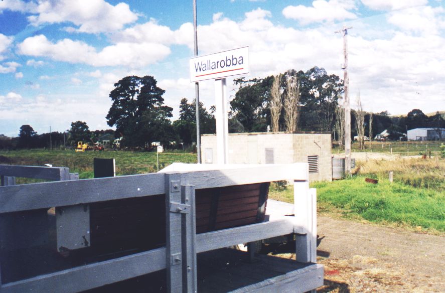 
A train-side view of the short platform at Wallarobba.
