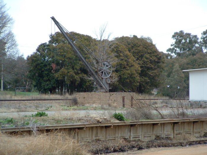 The jib crane is all that remains of the goods siding.