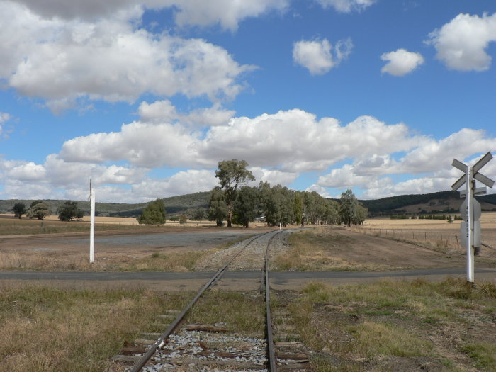 The view looking down the line beyond the station location.