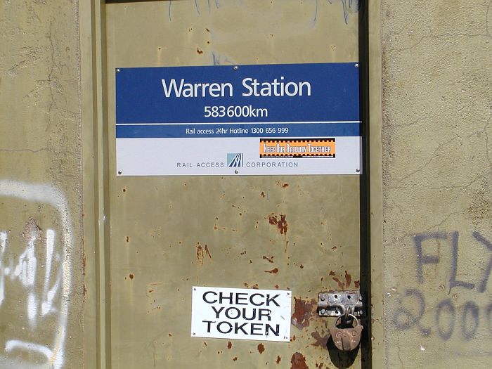 
The sign on the door of the safeworking hut.
