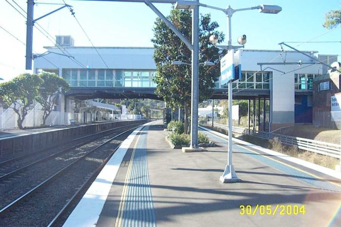 The view looking north along the station.