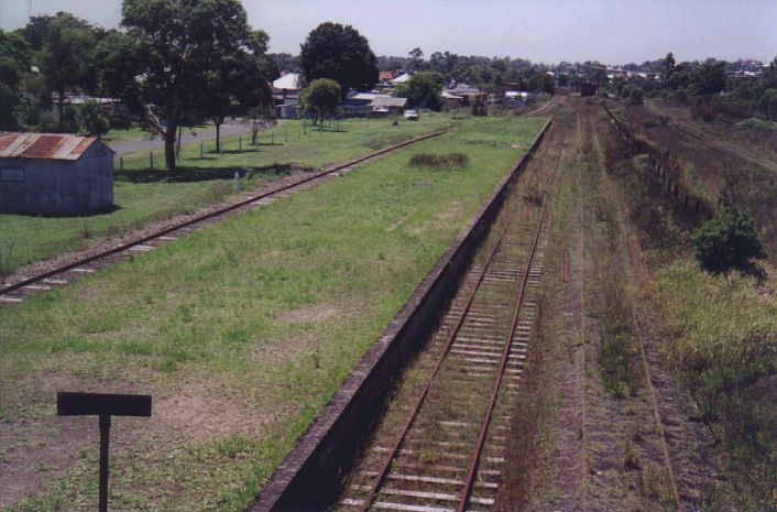 
The view from the footbridge off Weston Station platform, looking towards
Maitland.
