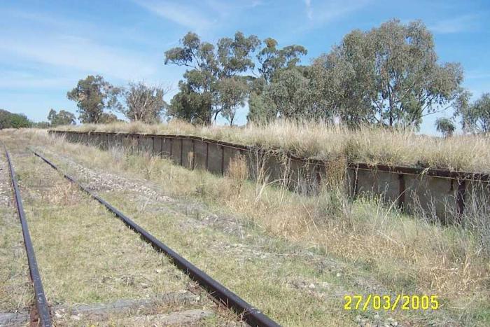 
The view looking south along the goods loading bank.
