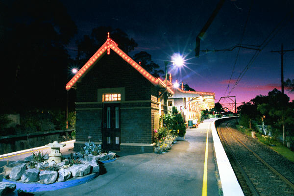 A great night-time shot of the platform at Woodford.
