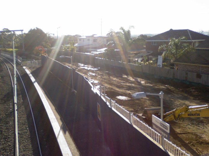 The construction area for the new down platform.