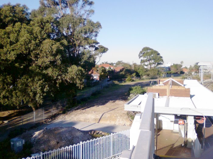The view looking towards the terminus. The area on the left will be the new down platform.