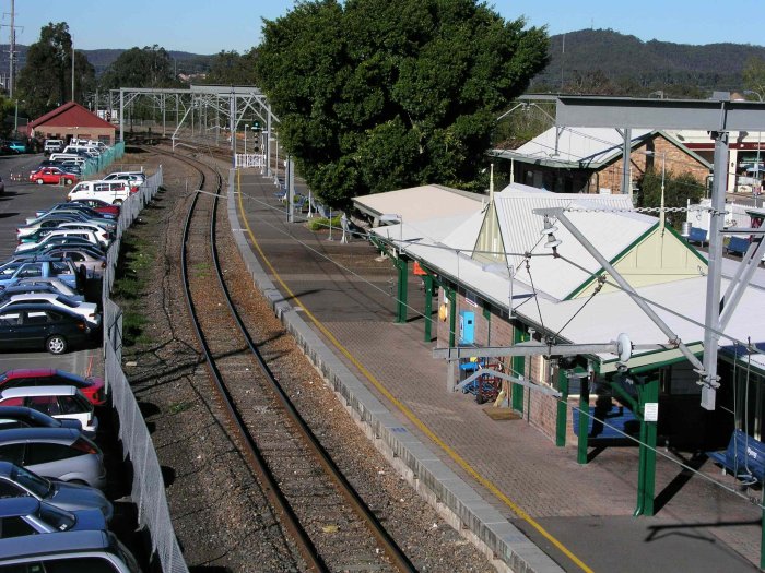 The view looking south along platform 1.