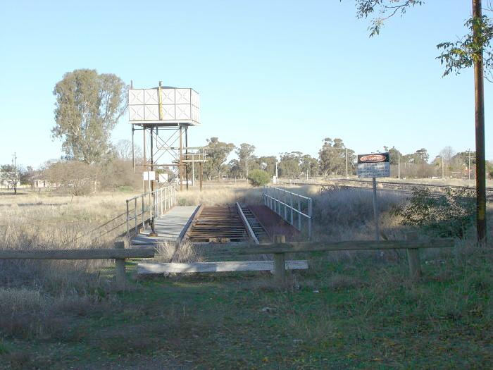The view looking across the turntable towards the water tower.