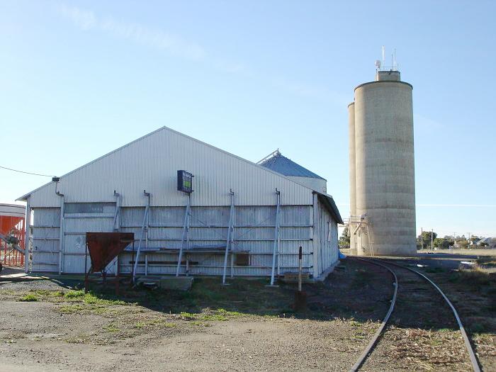 The view looking along the silo siding.