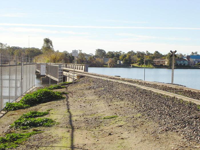 The view from the Vistorian side of the border where the line crosses into NSW.