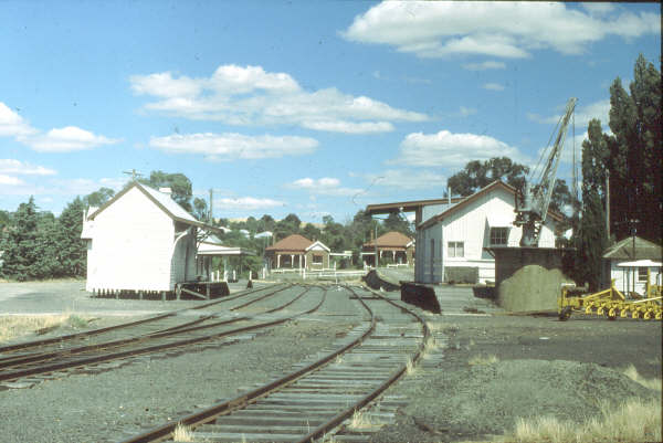 Yass Town station and yard stands empty in 1980.