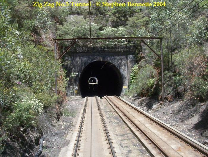 
The down portal of Zig Zag No 5 Tunnel.  Visible in the distance are Nos 4 and 3Tunnels.
